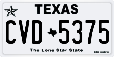TX license plate CVD5375