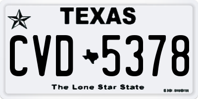 TX license plate CVD5378