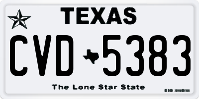 TX license plate CVD5383