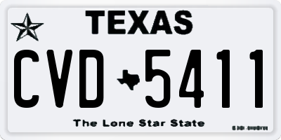 TX license plate CVD5411