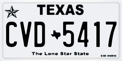 TX license plate CVD5417