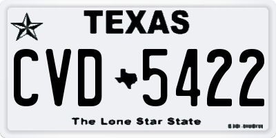 TX license plate CVD5422