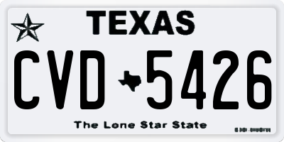 TX license plate CVD5426