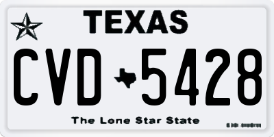TX license plate CVD5428