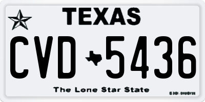 TX license plate CVD5436
