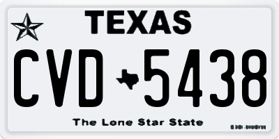 TX license plate CVD5438