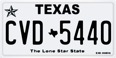 TX license plate CVD5440