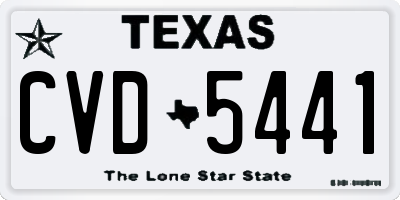 TX license plate CVD5441