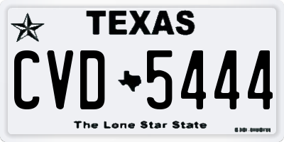TX license plate CVD5444