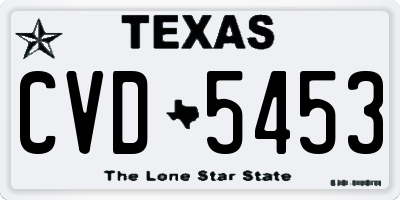 TX license plate CVD5453