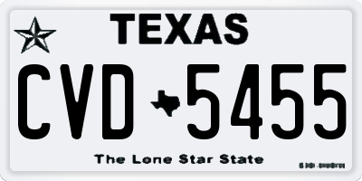 TX license plate CVD5455