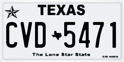 TX license plate CVD5471
