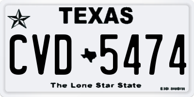 TX license plate CVD5474