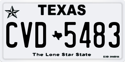 TX license plate CVD5483
