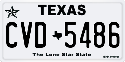 TX license plate CVD5486