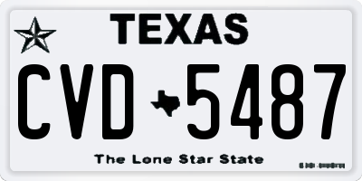 TX license plate CVD5487