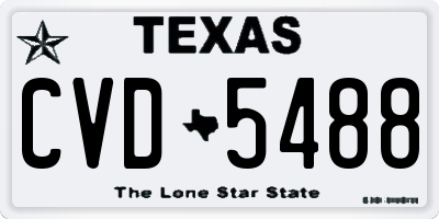 TX license plate CVD5488