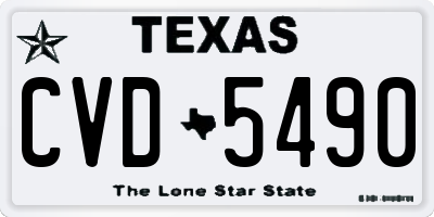 TX license plate CVD5490