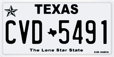 TX license plate CVD5491