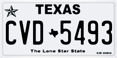 TX license plate CVD5493