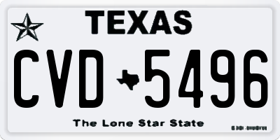 TX license plate CVD5496