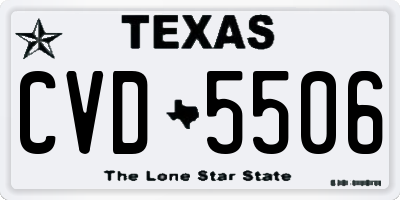 TX license plate CVD5506