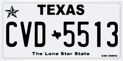 TX license plate CVD5513
