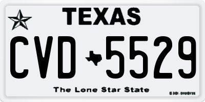 TX license plate CVD5529