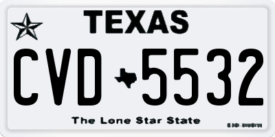 TX license plate CVD5532
