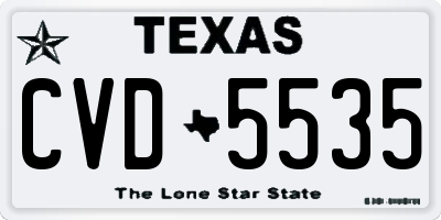 TX license plate CVD5535