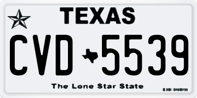 TX license plate CVD5539