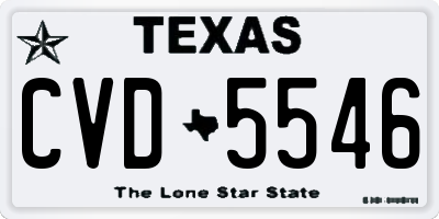 TX license plate CVD5546