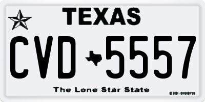 TX license plate CVD5557
