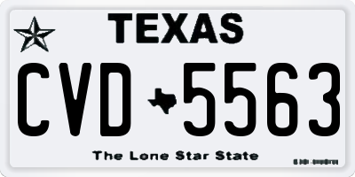 TX license plate CVD5563