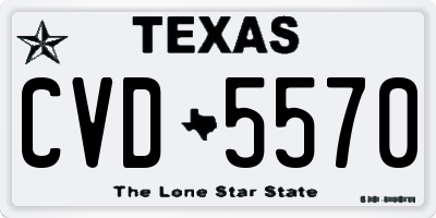 TX license plate CVD5570