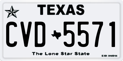 TX license plate CVD5571