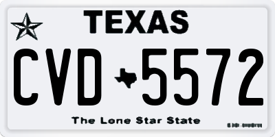 TX license plate CVD5572