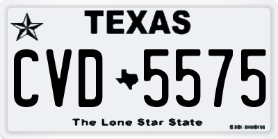 TX license plate CVD5575