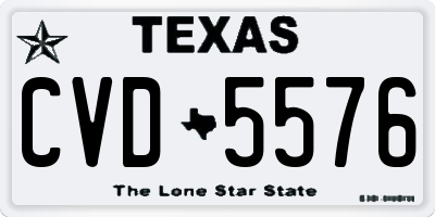 TX license plate CVD5576