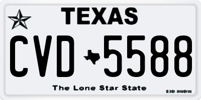 TX license plate CVD5588