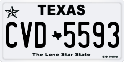 TX license plate CVD5593