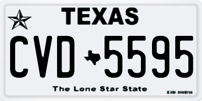 TX license plate CVD5595