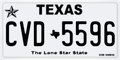 TX license plate CVD5596