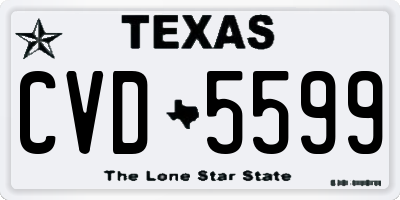 TX license plate CVD5599