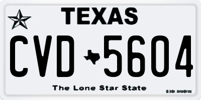 TX license plate CVD5604