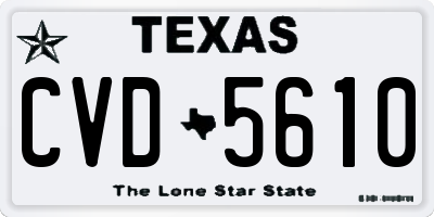 TX license plate CVD5610