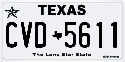 TX license plate CVD5611