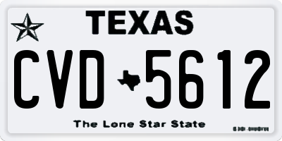 TX license plate CVD5612