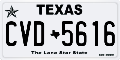 TX license plate CVD5616
