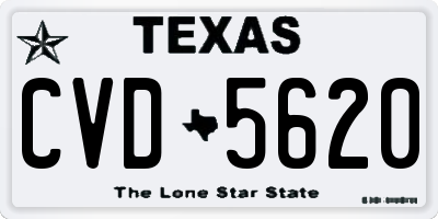 TX license plate CVD5620